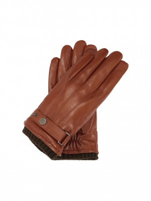 Guantes marrones de hombre con pantalla táctil