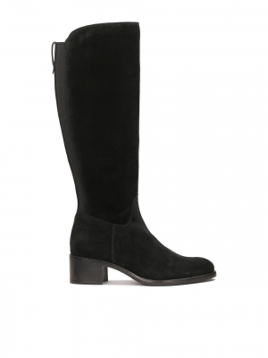 Botas de ante con tacón ancho