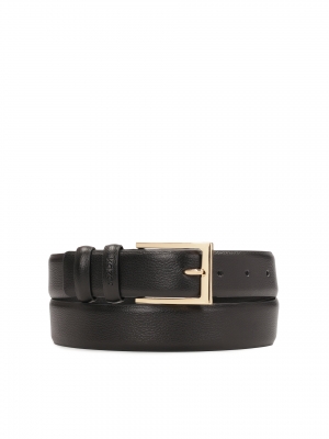 Cinturón de vestir clásico estrecho con hebilla dorada 