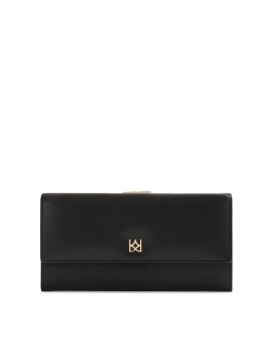 Cartera clásica de piel negra