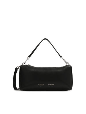 Bolso alargado de piel suave negra