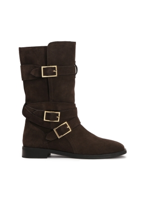 Botas altas moteras marrones