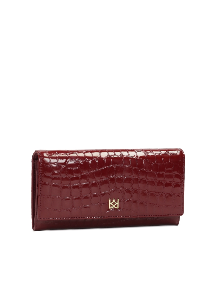 Cartera de charol granate con estampado en relieve JOLENE