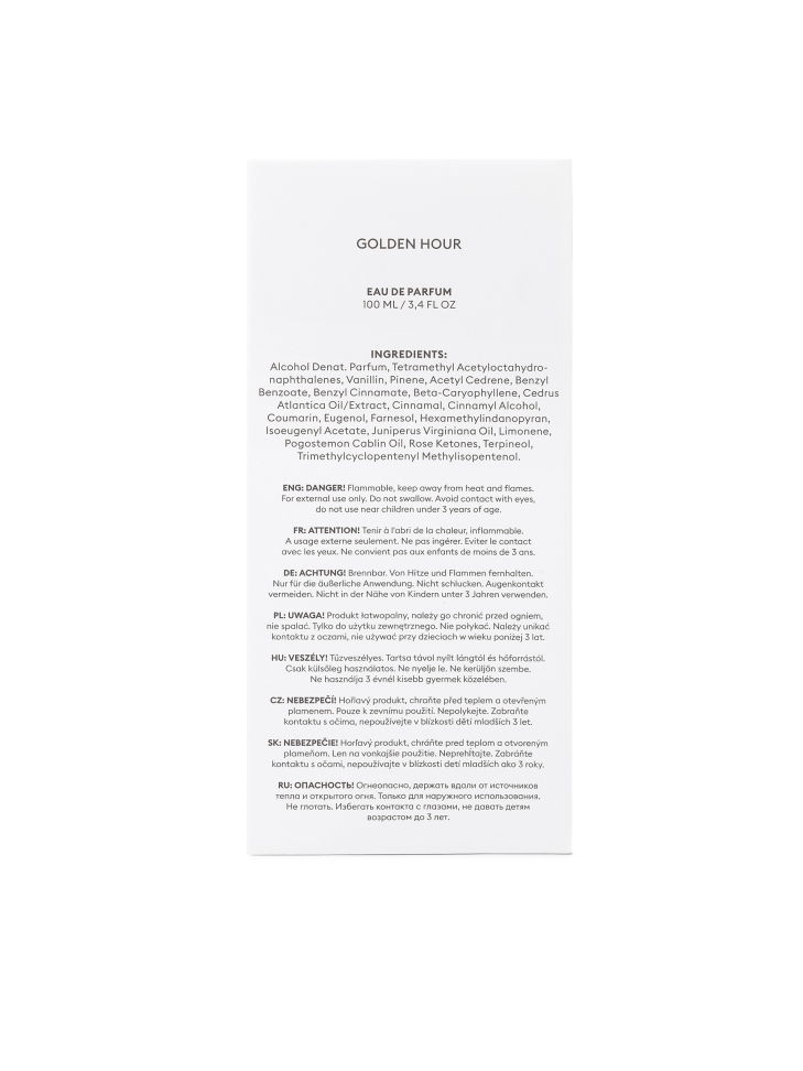 Agua de perfume para hombre 100 ml GOLDEN HOUR