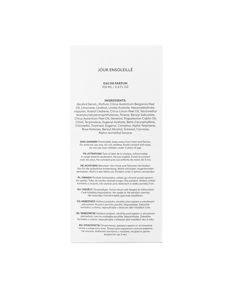 Agua de perfume para hombre 100 ml JOUR ENSOLEILLÉ