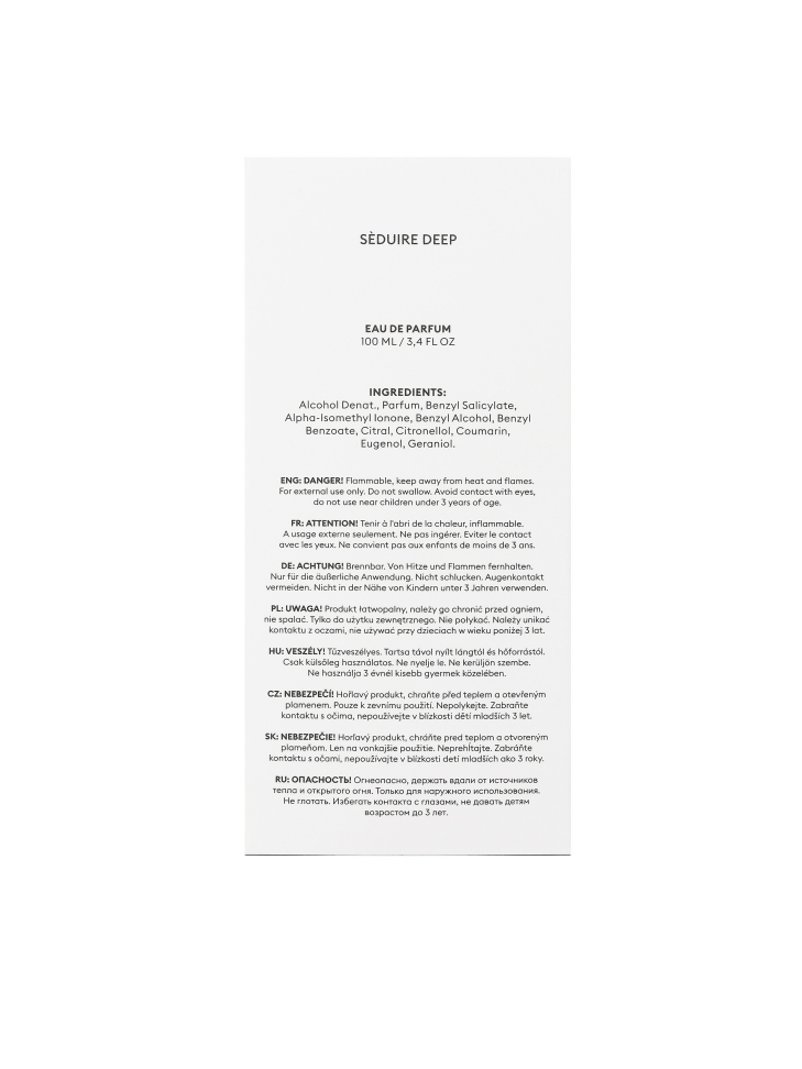 Agua de perfume para hombre 100 ml SEDUIRE DEEP