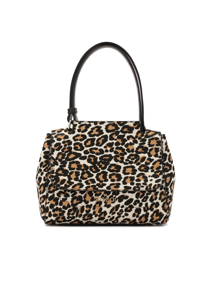 Bolso de cerdas naturales con estampado de leopardo VENUS S