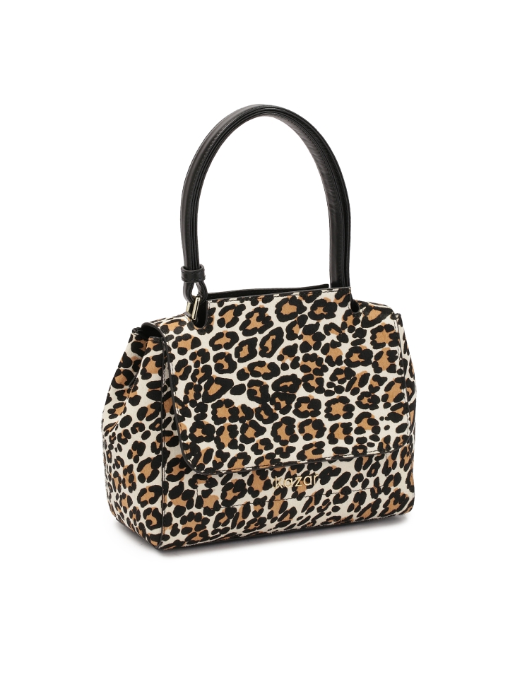 Bolso de cerdas naturales con estampado de leopardo VENUS S
