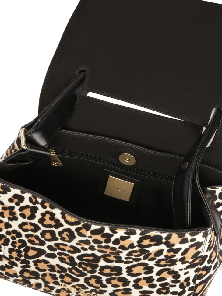 Bolso de cerdas naturales con estampado de leopardo VENUS S