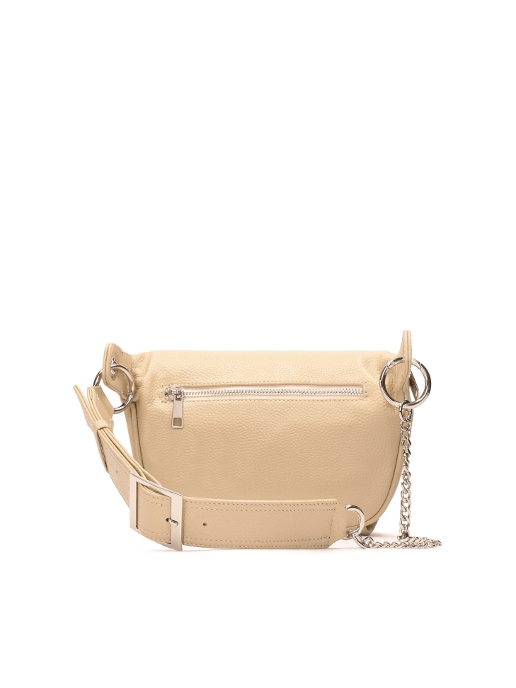 Riñonera de piel beige NOEL