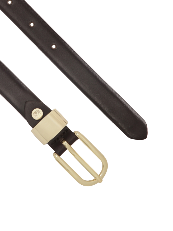 Cinturón de cuero marrón oscuro NOBLE