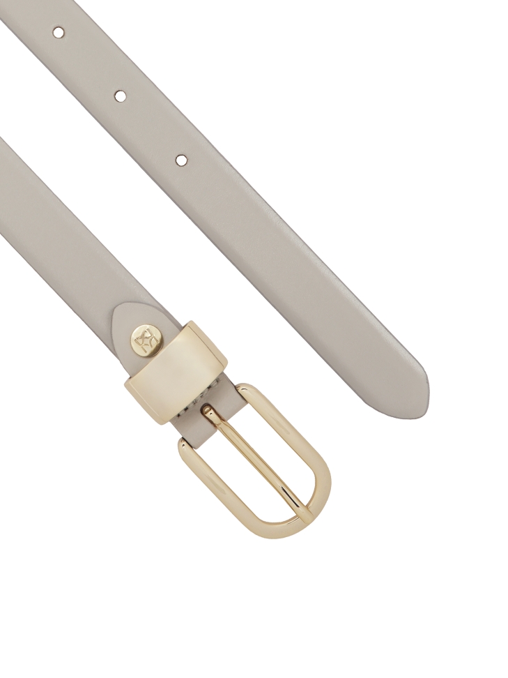 Cinturón de piel lisa gris NOBLE