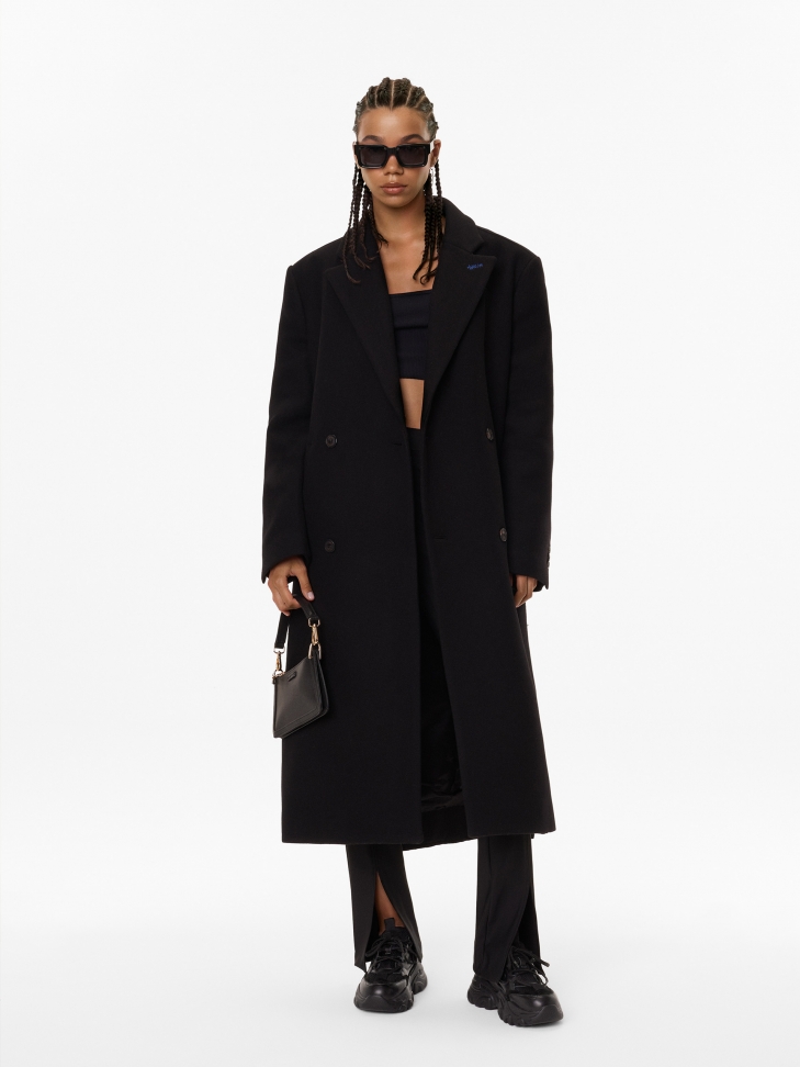 Zapatillas modernas de mujer de cuero negro con suela gruesa KS IRA