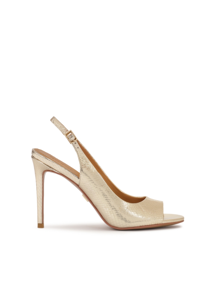 Sandalias de piel dorada en relieve AUDE