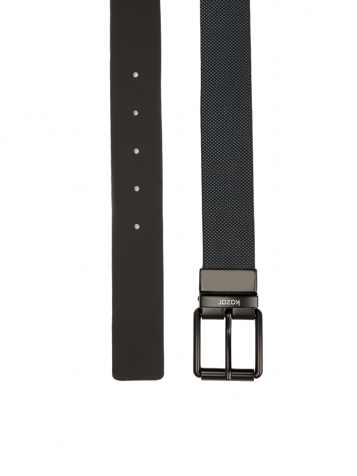 Cinturón de caballero de doble cara en piel repujada y lisa CHAOS