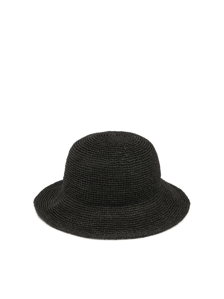 Sombrero de paja negro con monograma LAGUNA