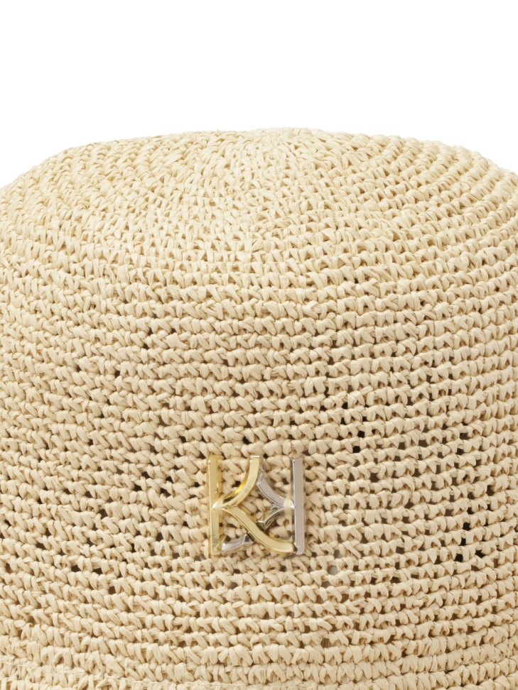 Sombrero de paja beige con monograma LAGUNA