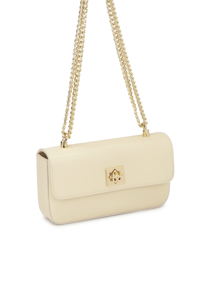 Bolso de cadena rígida color crema ELTA