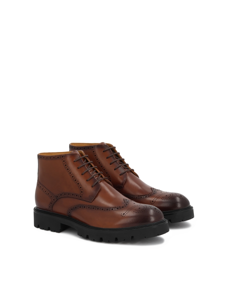 Botas de piel con cordones para hombre REVAN