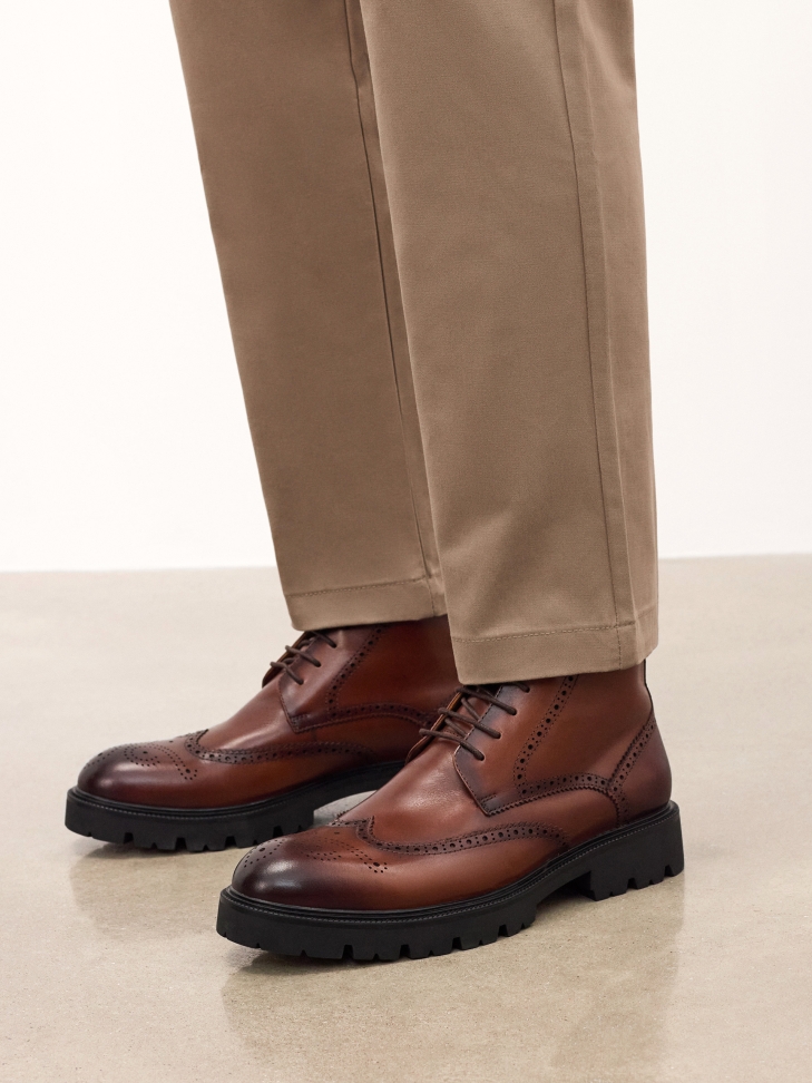 Botas de piel con cordones para hombre REVAN