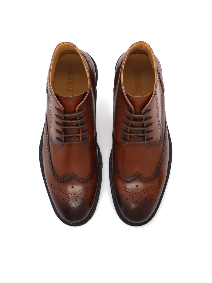 Botas de piel con cordones para hombre REVAN