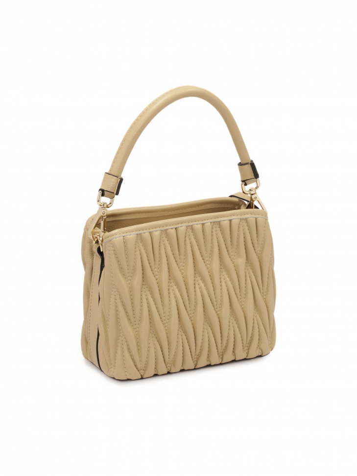 Bolso de piel suave beige  ALELE S