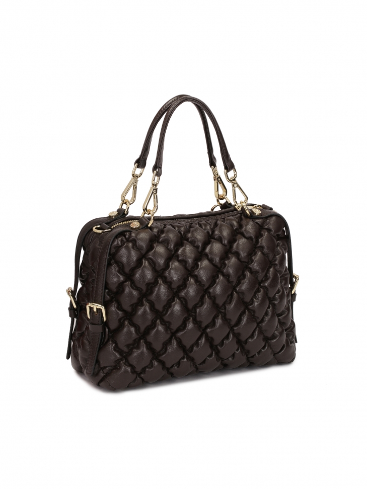 Bolso suave marrón oscuro con asas y correa KEELIN S