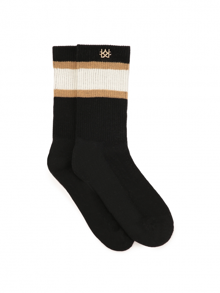 Calcetines negros de algodón peinado de alta calidad TANEY