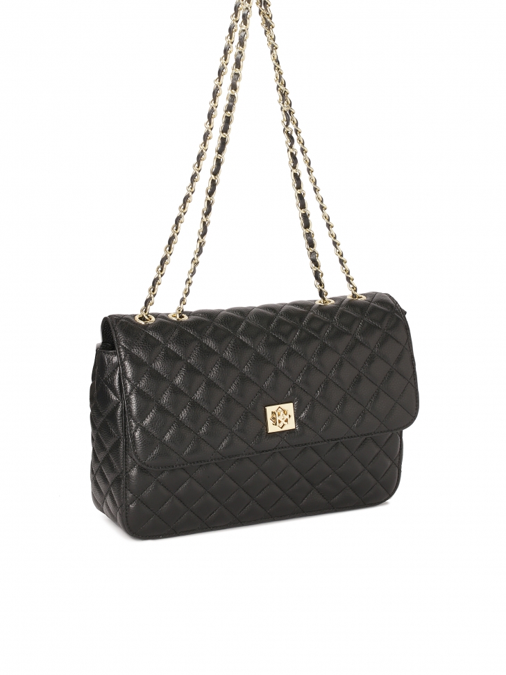 Bandolera de piel negra con estampado acolchado  VIDIA M