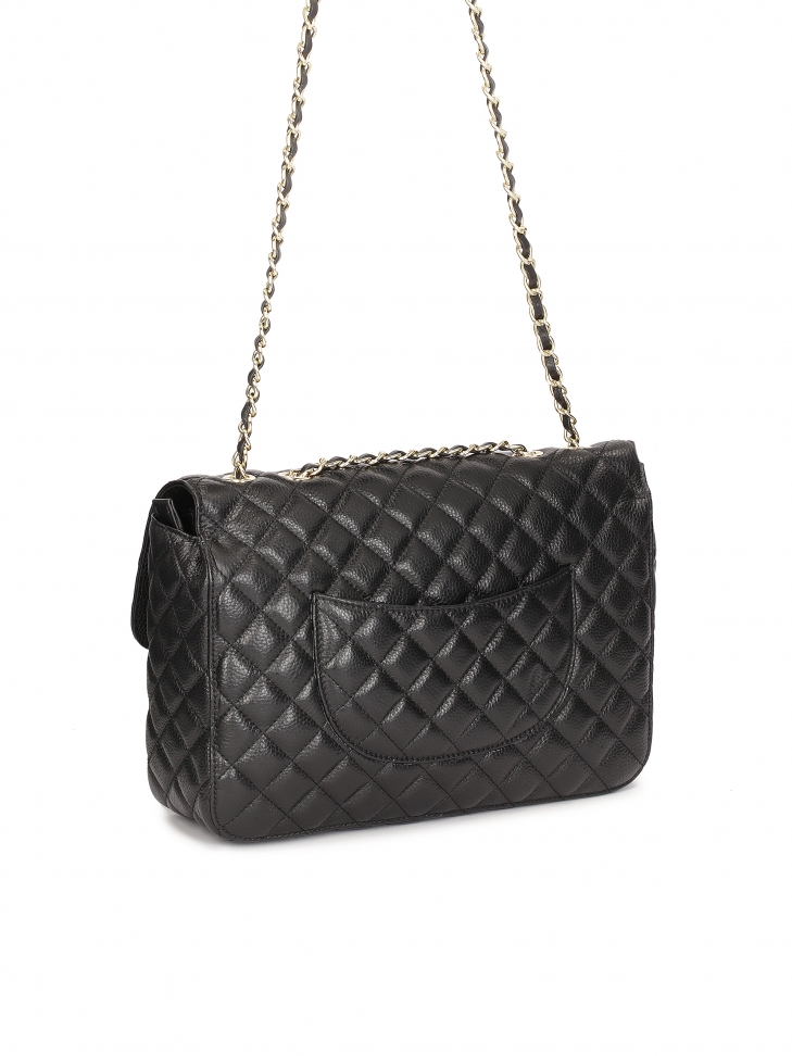 Bandolera de piel negra con estampado acolchado  VIDIA M