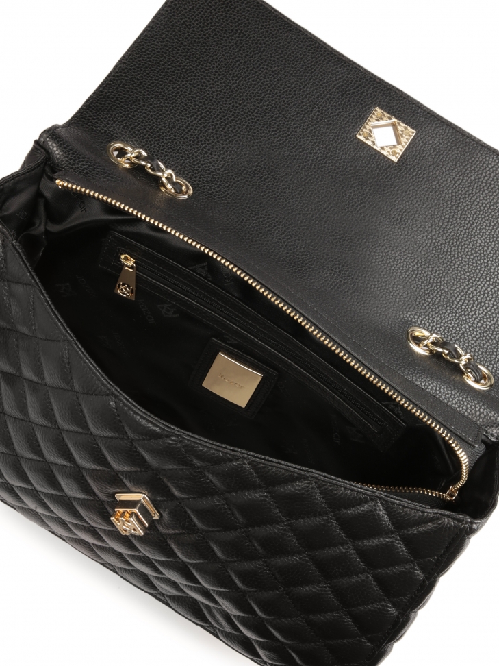 Bandolera de piel negra con estampado acolchado  VIDIA M