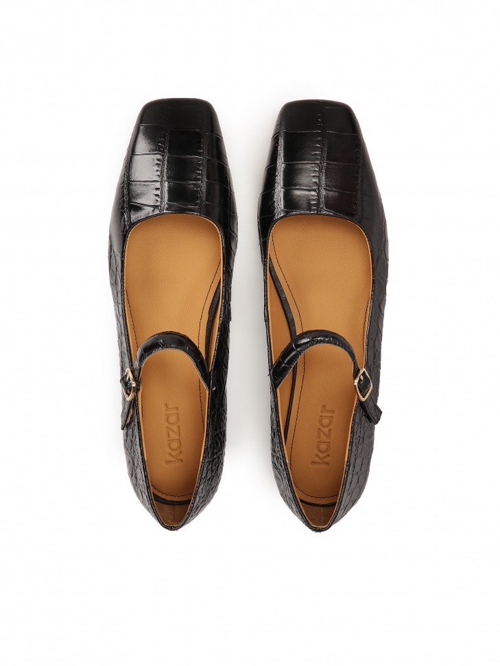 Bombas de suela plana de cuero estampado KANGELY