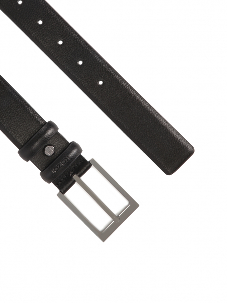 Cinturón estrecho de piel lisa en color negro  HARDIN