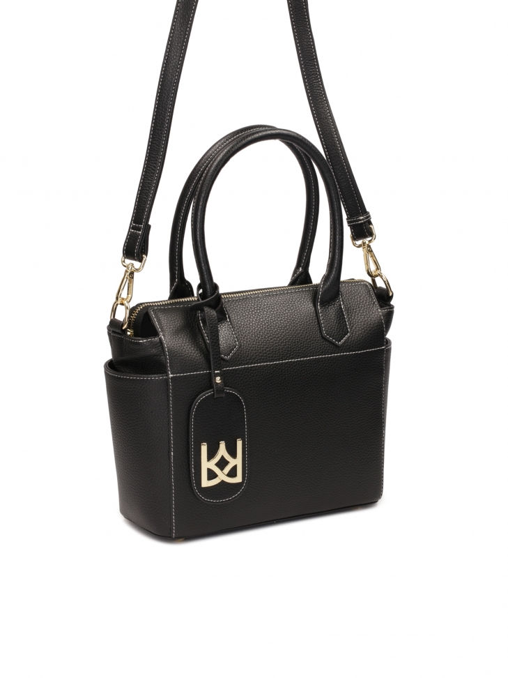 Bolso negro con costuras blancas en contraste NELLIE