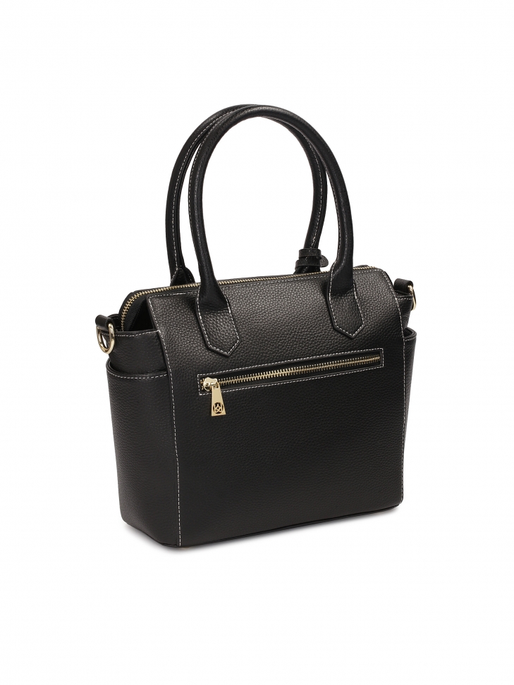 Bolso negro con costuras blancas en contraste NELLIE