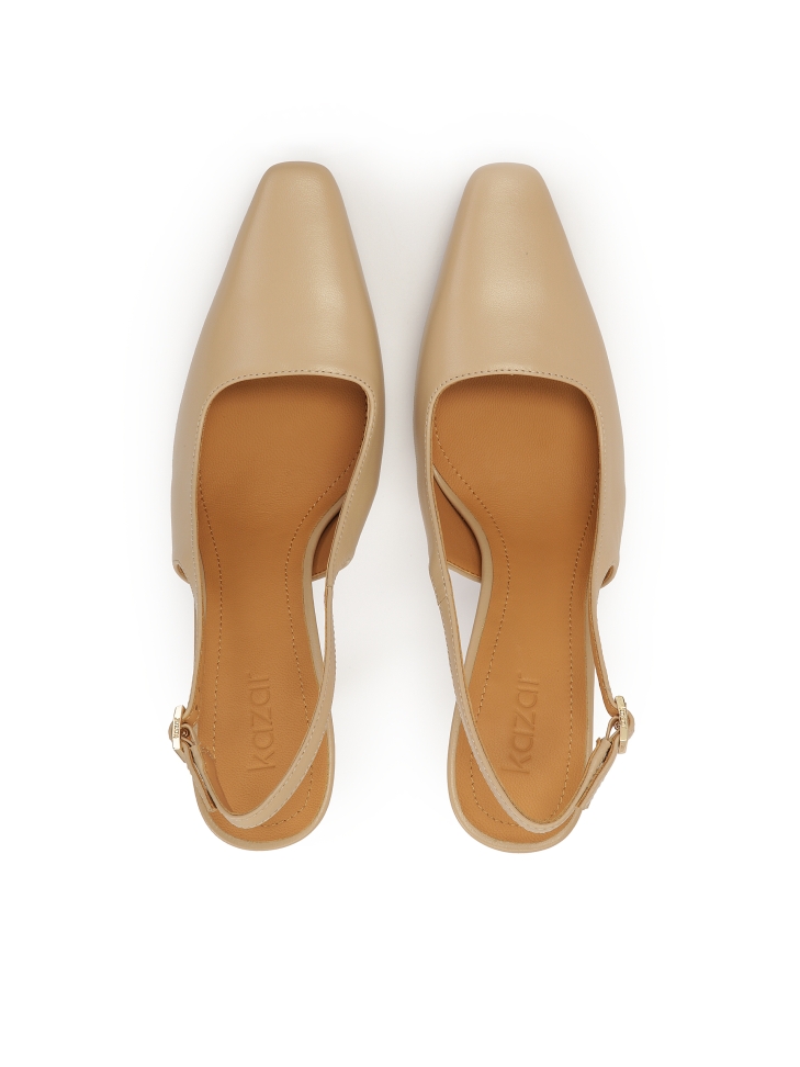 Bombas beige con un tacón único NISSA