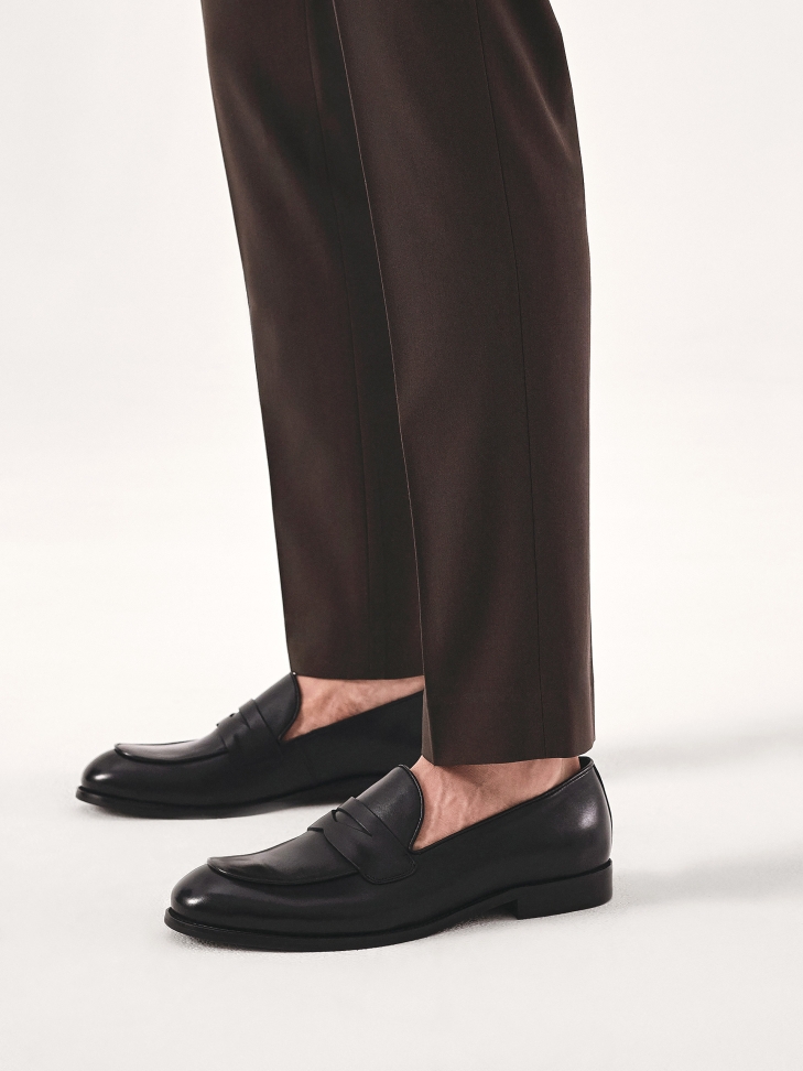 Mocasines de cuero negro para hombre  NIKET