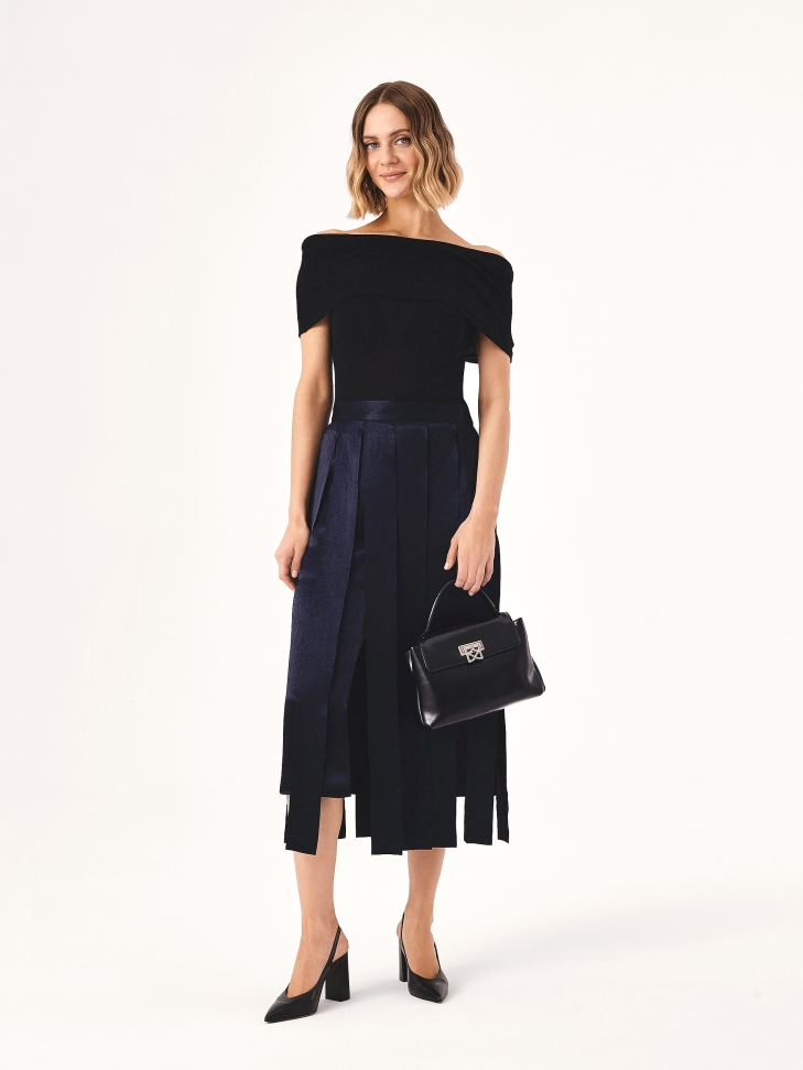 Bailarinas negras con tacón ancho BLUEBELL