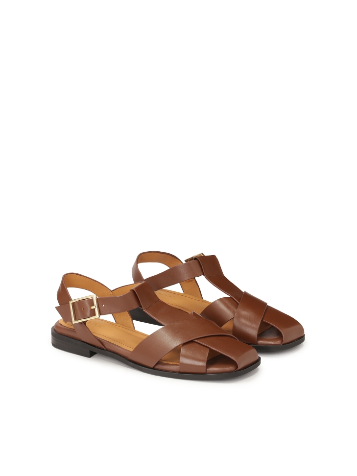 Sandalias marrones con tira delantera MANORI