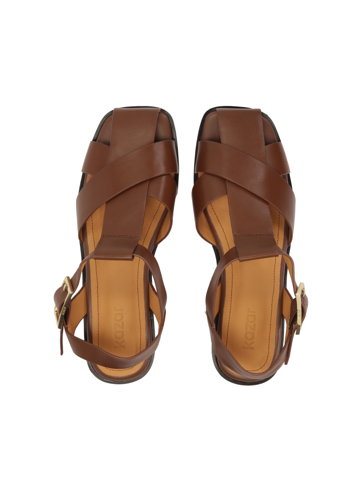 Sandalias marrones con tira delantera MANORI