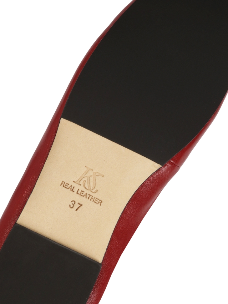 Bailarinas rojas escalonadas con suela de cuero KS AVRIL