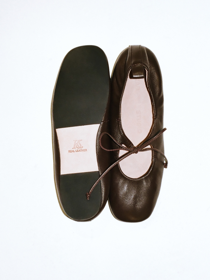 Bailarinas marrón oscuro con tanga atada  KS AVRIL