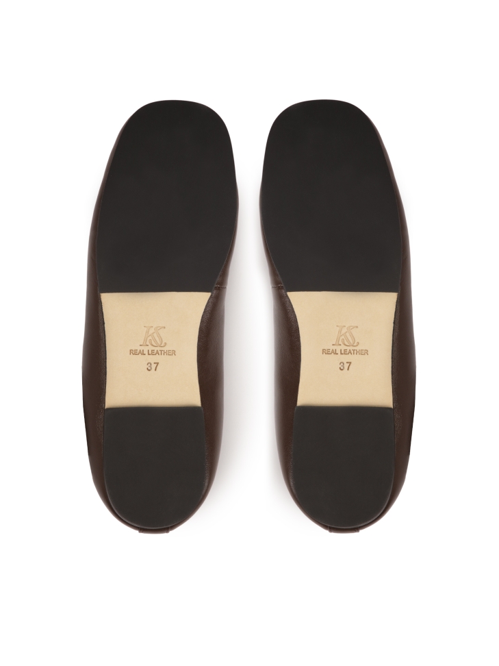 Bailarinas marrón oscuro con tanga atada  KS AVRIL