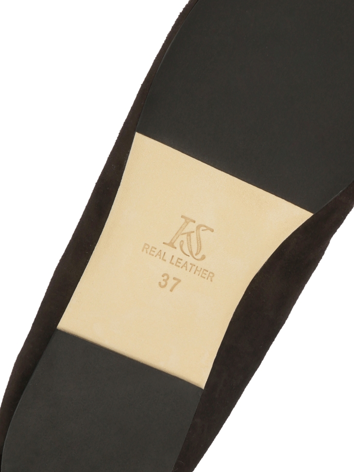 Bailarinas de ante marrón chocolate con cordones KS AVRIL