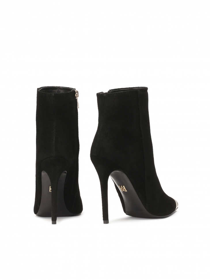 Botas negras de ante con puntera metálica RIVIA