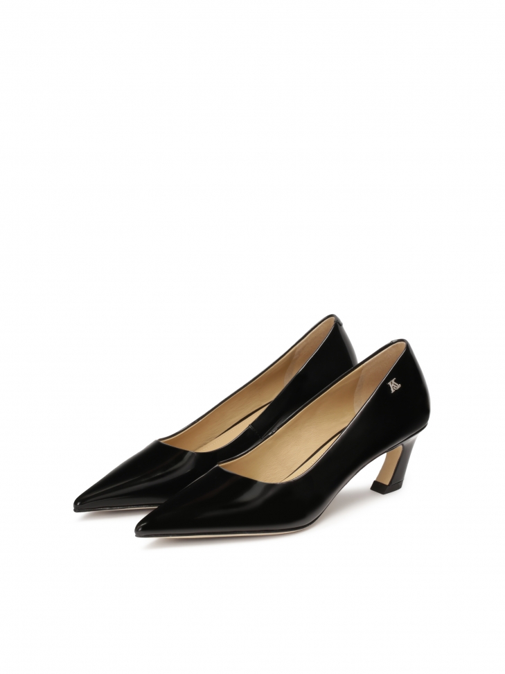 Zapatos de salón negros con punta y tacón inclinado KS AMELIE