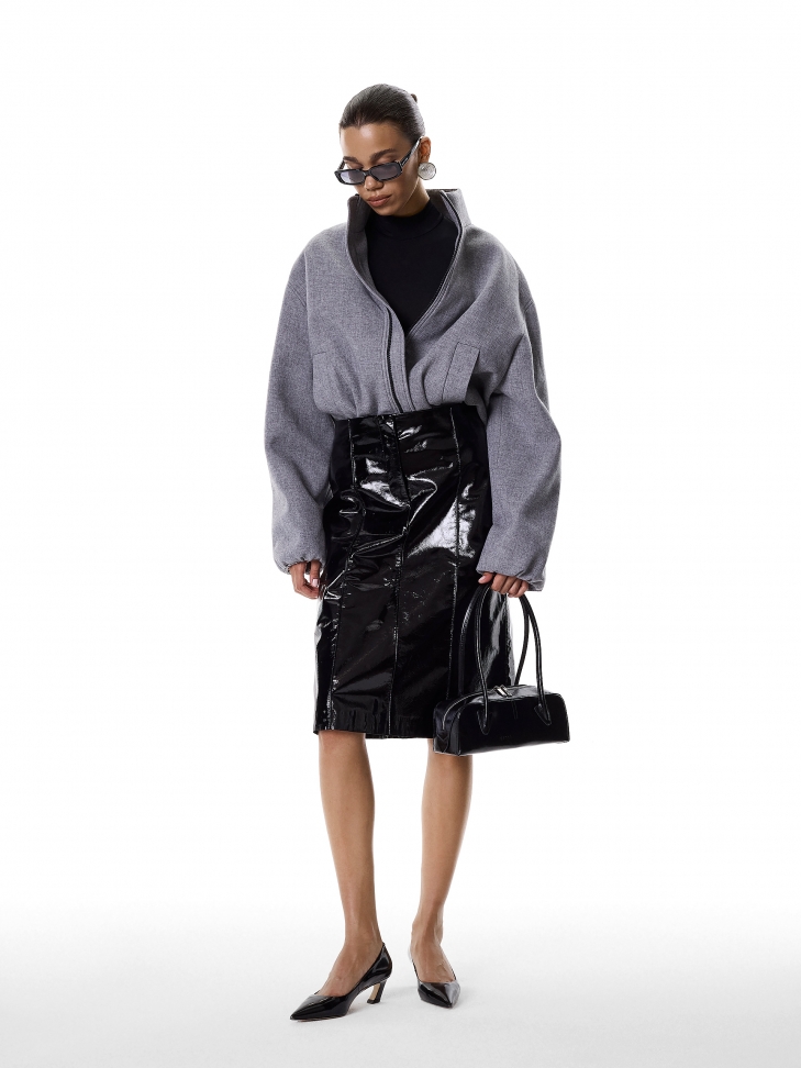 Zapatos de salón negros con punta y tacón inclinado KS AMELIE