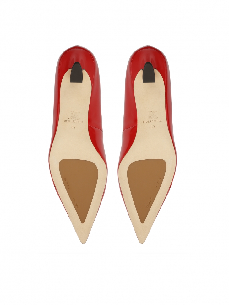 Bombas rojas con tacón vanguardista  KS AMELIE