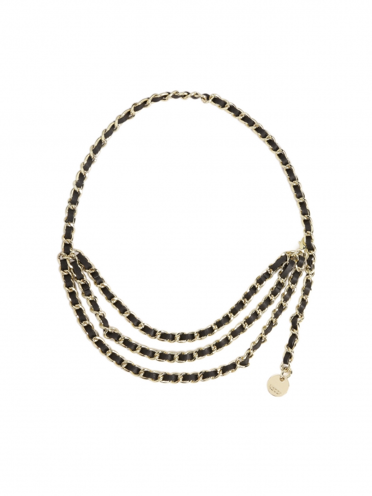 Cinturón decorativo de cuero y metal COLLINE