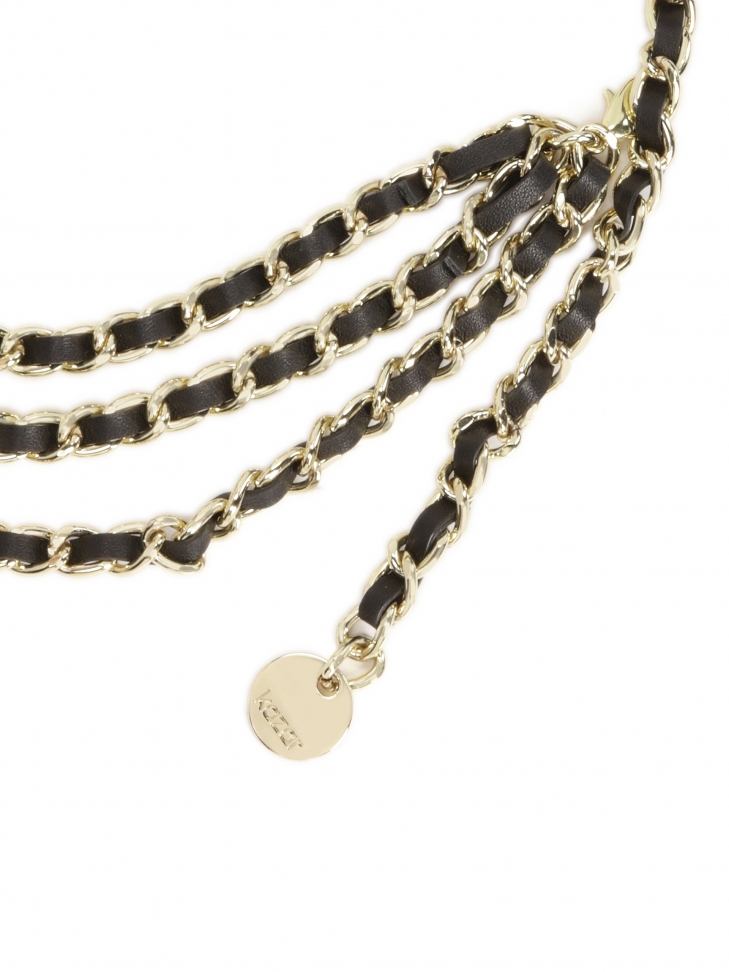 Cinturón decorativo de cuero y metal COLLINE